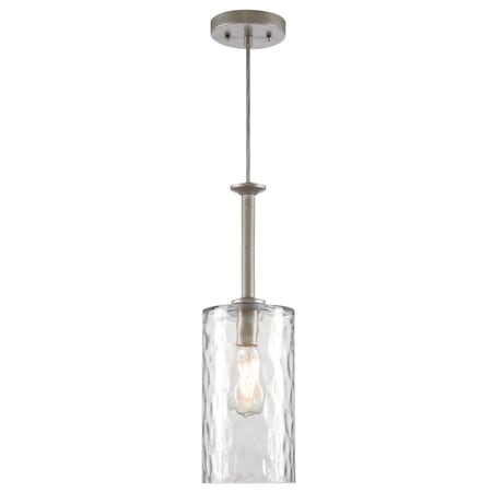 Westinghouse Pendant 60W Mini Hernando Industrial Steel Clear Hammered Glass 6125200